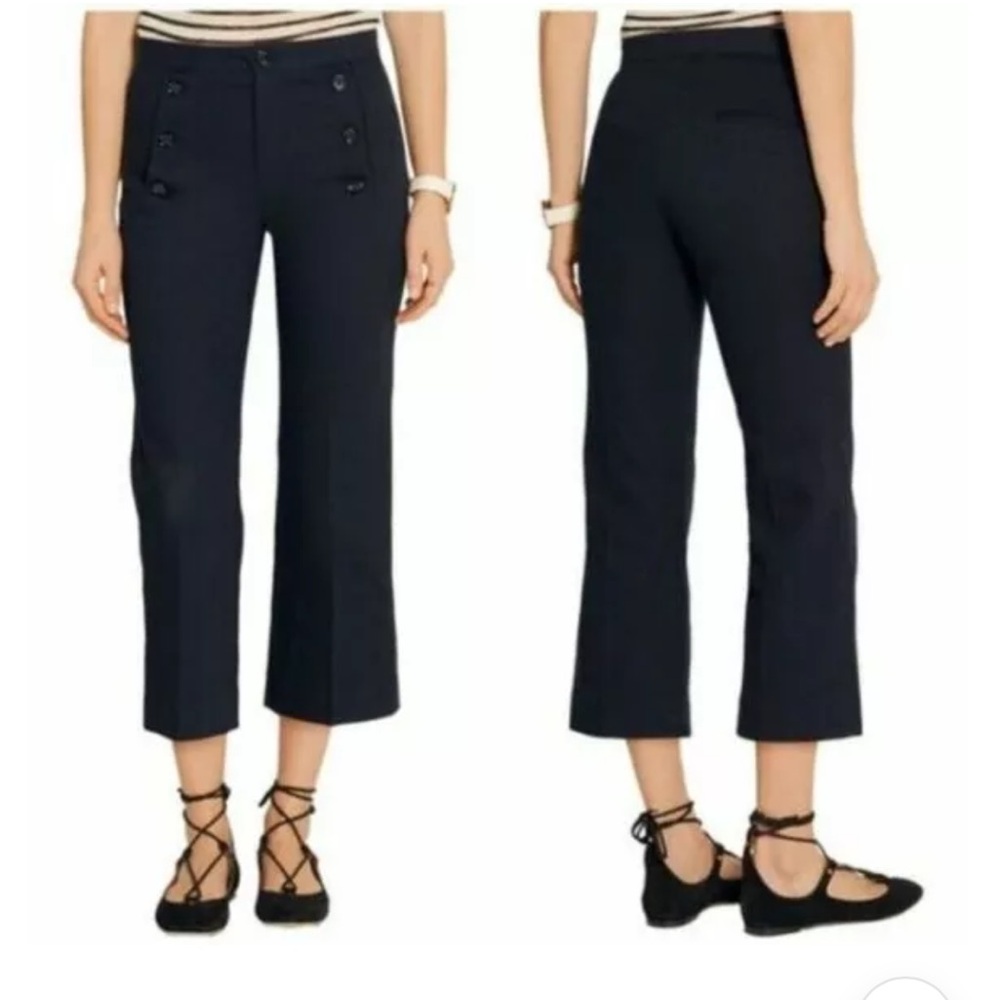 ISABEL MARANT Etoile navy MACEY SAILOR CROPPED PANTS size 40 US 8 / 29 - 30